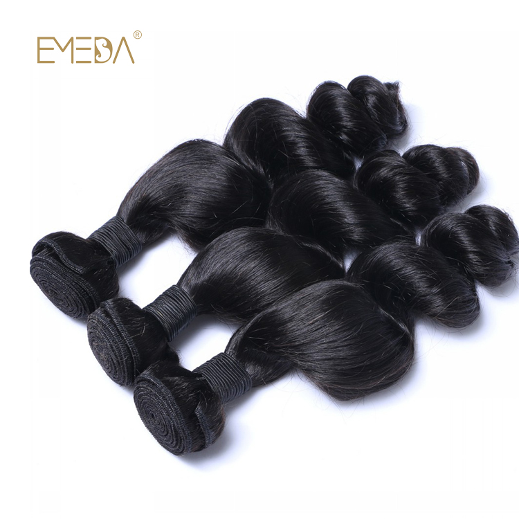 Black Hair Weave Brazilian Virgin Cuticle Aligned Hair Bundles Natural Weave  LM444